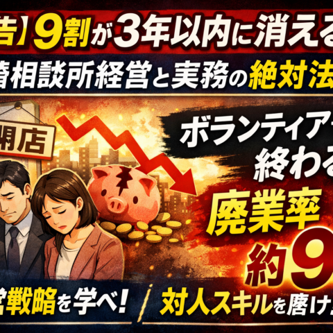 【警告】9割が3年以内に消える 結婚相談所を「ボランティア」で終わらせないための経営と実務の絶対法則