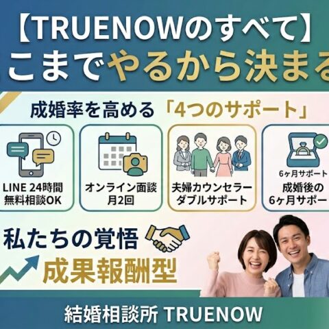 【TRUENOWのすべて】ここまでやるから決まる！成婚率を高める「4つのサポート」と私たちの覚悟